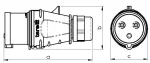 Wtyczka izolacyjna przenośna 16A /250V 2p+z IP-44