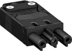 EPN1114 2P+T Screw flat socket connector Black A.A.G. Stucchi