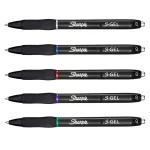 Sharpie S-GEL (korpus czarny) MIX KOLORÓW 8 szt.: 3 x czarny, 2 x niebieski, 1 x czerwony, 1 x zielony, 1 x fioletowy wkład M 0,7 mm