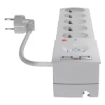 AX5/PRO/USB/3M/SZARY Listwa zasilająca z bezpiecznikiem i układem przeciwprzepięciowym professional, 5 gniazd, 2 porty USB, długość 3m, 10A, 230V, 2300W, szary