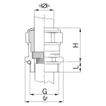 Dławnica mosiężna niklowana EMC easy Connect M40x1,5,zakres dławienia fi 24,0-33,0 mm dł. gwintu 7m