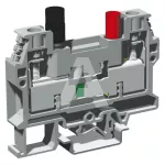 SCB.10/DD/GR Złącze śrubowe 10mm^2, testowo-pomiarowe + gniazdo do wtyków pomiarowych, szare