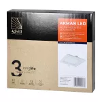 AKMAN LED 18W, oprawa downlight, podtynkowa, kwadratowa, 1600lm, 4000K, biała, wbudowany zasilacz LED