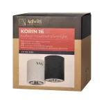 KORIN 16, oprawa typu downlight, 60W, E27, stal, czarna