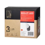 RIOLIT LED 15W, oprawa ogrodowa z czujnikiem ruchu, 1100lm, IP65, 4000K, szara