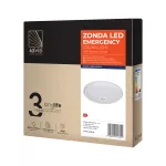 ZONDA LED EMERGENCY 12W/1,2W, plafon z czujnikiem ruchu, 800lm/80lm, IP20, 4000K, poliwęglan mleczny, biały