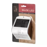 SILOE LED 1,5W, lampa solarna z czujnikiem ruchu 120st, 190lm, IP65, 4000K, 1200mAh, podwójne źródło światła, biała