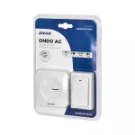 ONDO AC, dzwonek bezprzewodowy, sieciowy, przycisk bezbateryjny, learning system, 36 dźwięków, 200m, biały