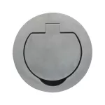 Hermetyczne gniazdo elektryczne okrągłe, IP55, kąt otwarcia 110st. szczotkowane aluminium