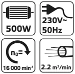 Dmuchawa elektryczna 500W, wydajność 2.2 m3/min