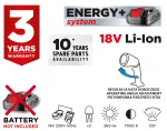 Latarka akumulatorowa Energy+ 18V, Li-Ion, bez akumulatora
