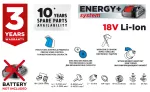 Wiertarko-wkrętarka akumulatorowa z udarem Energy+ 18V, Li-Ion, uchwyt 13 mm, bez akumulatora