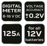 Tester akumulatorów 125 A 12 V - cyfrowy