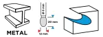 Frez do metalu HM, typ E (owalny), 12 x 20 mm, trzpień 6 x 45 mm