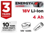 Akumulator Energy+ 18V, Li-Ion 4.0Ah