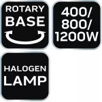 Halogenowy promiennik podczerwieni 400/800/1200W 90-114