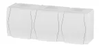 HERMES 2 gniazdo natynkowe potrójne z uziemieniem 3x2P+Z schuko IP 44 - kolor biały
