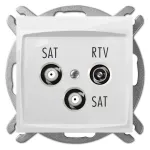 CARLA gniazdo R-TV-2xSAT końcowe bez ramki podtynkowe IP 20 - kolor biały