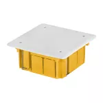 INSTALL-BOX puszka podtynkowa 89x89x50 do ścian pustych bezhalogenowa samogasnąca IP 40 - kolor żółty