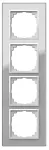 VESTRA ramka poczwórna szkło IP 20 - kolor srebrny