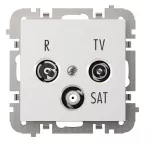 SANTRA gniazdo R-TV-SAT końcowe bez ramki podtynkowe IP20 - kolor biały
