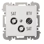SANTRA gniazdo R-TV-2xSAT końcowe bez ramki podtynkowe IP20 - kolor biały