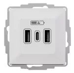 SANTRA ładowarka USB 2xA+C IP20 - kolor biały
