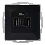 SANTRA ładowarka USB 2xA+C IP20 - kolor czarny