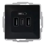 VESTRA ładowarka USB 2xA+C IP20 - kolor czarny