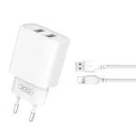 GSM175060 XO ładowarka sieciowa CE02C 2x USB 2,1A biała + kabel Lightning