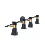 Ceiling fixture IP20 Eufo 4 Bodies GU10 Max. 32W Black Gold DE-0174-NEG