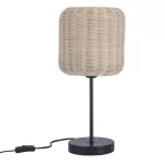 Table lamp CORTIC E27 15 Black Natural rattan DE-0215-NAT