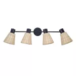 Ceiling fixture IP20 NATURE E27 15W Black Natural rattan DE-0222-NAT