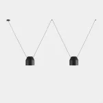 Pendant Attic 2 Bodies Hexagonal Shape 2200mm Side E27 30 Black 2170lm 00-9045-05-05