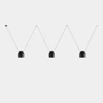 Pendant Attic 3 Bodies Hexagonal Shape 2200mm Side E27 45 Black 3255lm 00-9047-05-05