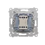 SIMON 55 WMDL-0PR4xx-143 Przycisk pojedynczy rozwierny bez piktogramu (moduł) 10 AX, 250 V~, szybkozłącza; Aluminium mat