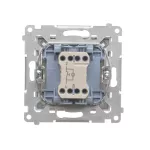 SIMON 55 WMDL-0P15xx-114 Przycisk pojedynczy zwierny z podświetleniem LED (moduł) 10 AX, 250 V~, szybkozłącza; Jasnoszary mat