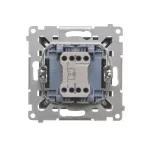 SIMON 55 WMDL-0P15xx-116 Przycisk pojedynczy zwierny z podświetleniem LED (moduł) 10 AX, 250 V~, szybkozłącza; Grafitowy mat