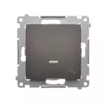 SIMON 54 WMDL-061x2x-046 Łącznik schodowy z podświetleniem LED (moduł) 16AX, 250V~, zaciski śrubowe; brąz mat