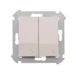 SIMON 54 WMDL-0612xx-011 Łącznik schodowy podwójny z podświetleniem (moduł) 10AX, 250V~, zaciski śrubowe; biały