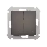 SIMON 54 WMDL-0612xx-046 Łącznik schodowy podwójny z podświetleniem (moduł) 10AX, 250V~, zaciski śrubowe; brąz mat