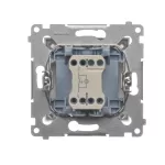 SIMON 54 WMDL-091xxx-043 Przycisk „dzwonek” z podświetleniem LED (moduł) 10AX, 250V~, szybkozłącza; srebrny mat