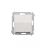 SIMON 54 WMDL-06120x-011 Łącznik schodowy podwójny z podświetleniem bez piktogramu (moduł) 10AX, 250V~, zaciski śrubowe; biały