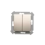 SIMON 54 WMDL-06120x-044 Łącznik schodowy podwójny z podświetleniem bez piktogramu (moduł) 10AX, 250V~, zaciski śrubowe; złoty mat