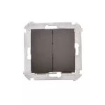 SIMON 54 WMDL-06120x-046 Łącznik schodowy podwójny z podświetleniem bez piktogramu (moduł) 10AX, 250V~, zaciski śrubowe; brąz mat
