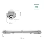 LIMEA LED TUBE SLIM HERMETYK G13 1x60 250V IP65   710x65x63 mm SZARY