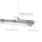 LIMEA LED TUBE SLIM HERMETYK G13 1x60 250V IP65   710x65x63 mm SZARY