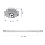 LIMEA LED TUBE SLIM HERMETYK G13 2x120 250V IP65  1310x90x63 mm SZARY