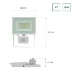 NOCTIS LUX 3 NAŚWIETLACZ 30W CW 230V IP44 150x190x53mm BIAŁY czujnik ruchu PIR