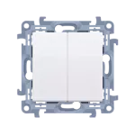 SIMON 10 WC-W5Bxxxx-01-11xx Łącznik świecznikowy do wersji IP44 (moduł) 10AX, 250V~, zaciski śrubowe; biały Posiada wkładkę uszczelniającą pod klawisze